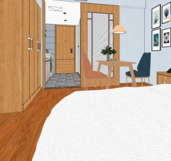 北欧整体卧室浴室SU模型下载_sketchup草图大师SKP模型