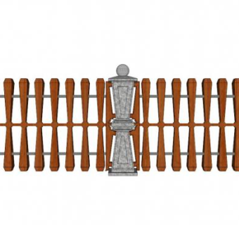 仿生混凝土栏杆su模型下载_sketchup草图大师SKP模型