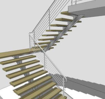 现代简约楼梯栏杆su模型下载_sketchup草图大师SKP模型