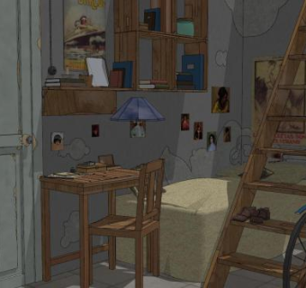 北欧复古卧室SU模型下载_sketchup草图大师SKP模型