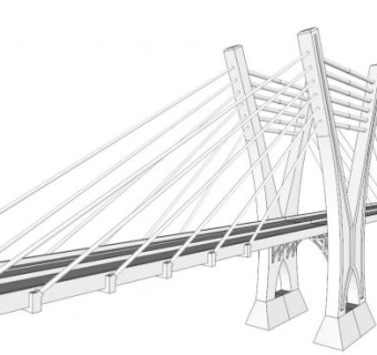 钢架廊桥su模型下载_sketchup草图大师SKP模型