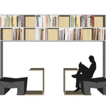 图书书架su模型下载_sketchup草图大师SKP模型