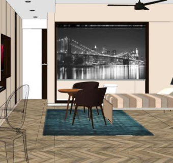 现代卧室时尚家装SU模型下载_sketchup草图大师SKP模型