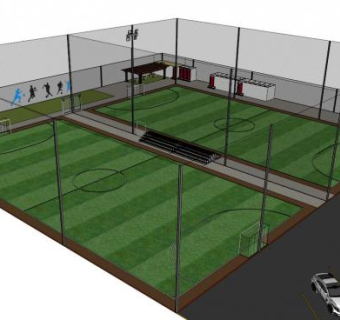 足球场围栏su模型下载_sketchup草图大师SKP模型