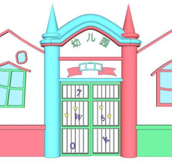 幼儿园门su模型下载_sketchup草图大师SKP模型