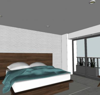 现代卧室sketchup模型下载_sketchup草图大师SKP模型