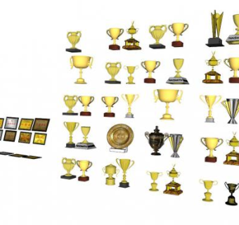 奖牌奖杯su模型下载_sketchup草图大师SKP模型