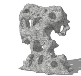 景石小品su模型下载_sketchup草图大师SKP模型