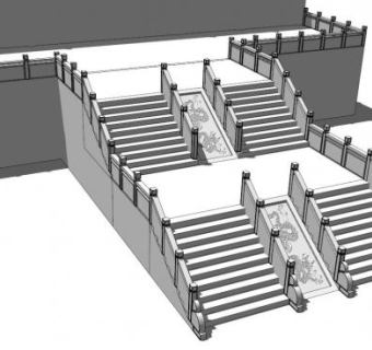白玉栏杆su模型下载_sketchup草图大师SKP模型