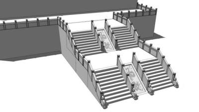 白玉栏杆su模型下载_sketchup草图大师SKP模型