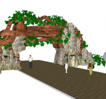 树形大门su模型下载_sketchup草图大师SKP模型