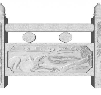石材栏杆su模型下载_sketchup草图大师SKP模型