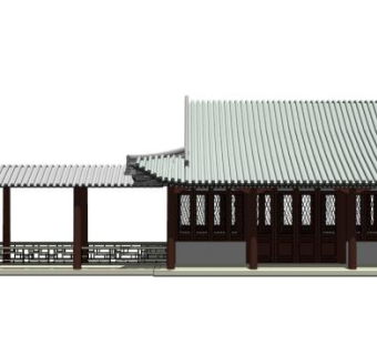 歇山顶建筑su模型下载_sketchup草图大师SKP模型