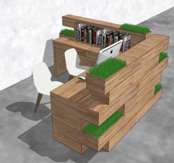 服务台su模型下载_sketchup草图大师SKP模型