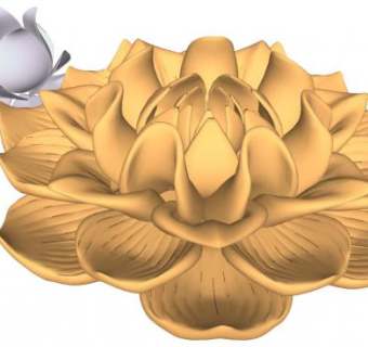 莲花石雕su模型下载_sketchup草图大师SKP模型