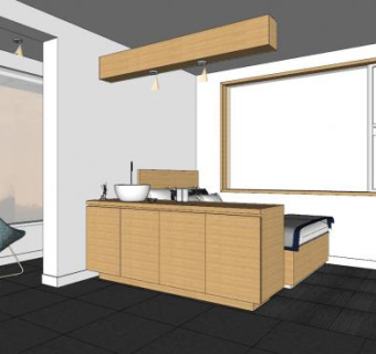 现代日式卧室家装SU模型下载_sketchup草图大师SKP模型