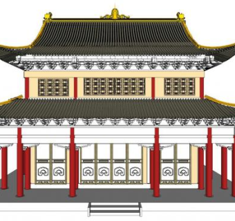 中式阁楼su模型下载_sketchup草图大师SKP模型