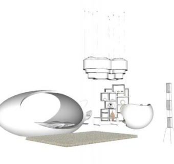 现代创意卧室家具SU模型下载_sketchup草图大师SKP模型