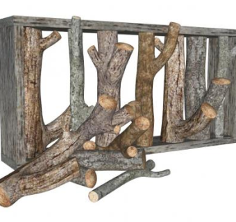 弯曲木棍su模型下载_sketchup草图大师SKP模型