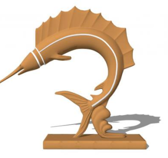 鱼艺术su模型下载_sketchup草图大师SKP模型