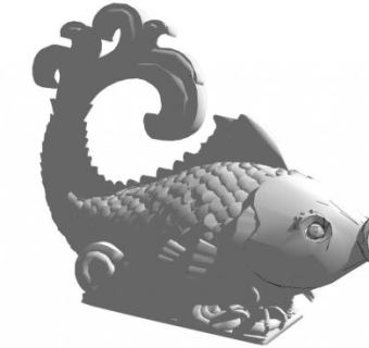 雕塑鱼的su模型下载_sketchup草图大师SKP模型