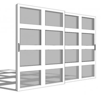现代铝合金门窗户su模型下载_sketchup草图大师SKP模型