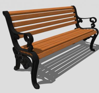 户外铁艺座椅su模型下载_sketchup草图大师SKP模型