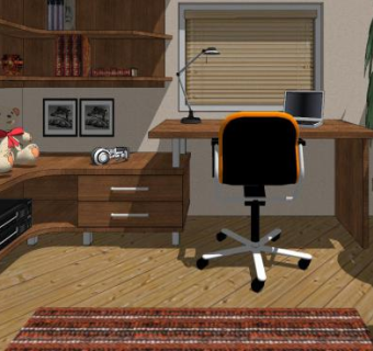 原木家具现代卧室SU模型下载_sketchup草图大师SKP模型