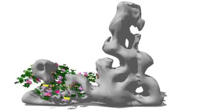 假山景观石头su模型下载_sketchup草图大师SKP模型