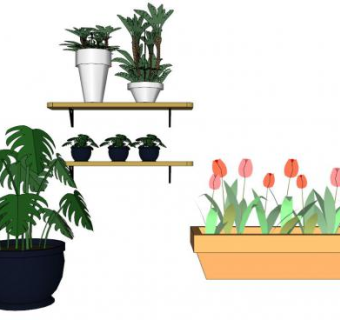 绿化盆景su模型下载_sketchup草图大师SKP模型