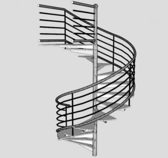 椭圆楼梯su模型下载_sketchup草图大师SKP模型