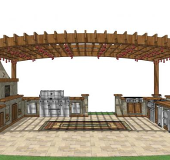 生态餐厅景观su模型下载_sketchup草图大师SKP模型