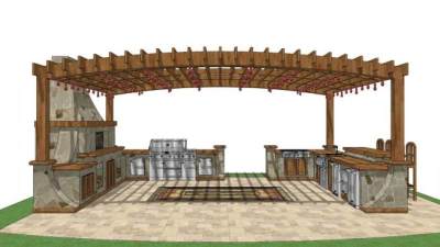 生态餐厅景观su模型下载_sketchup草图大师SKP模型