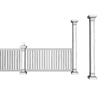 阳台罗马柱护栏su模型下载_sketchup草图大师SKP模型