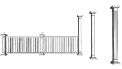 阳台罗马柱护栏su模型下载_sketchup草图大师SKP模型