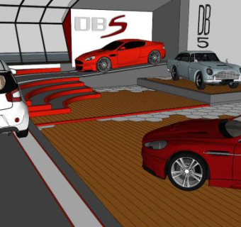 车展厅su模型下载_sketchup草图大师SKP模型