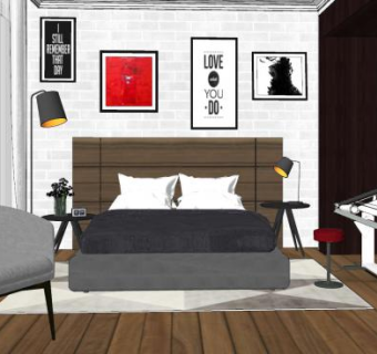 欧式古典卧室家具SU模型下载_sketchup草图大师SKP模型