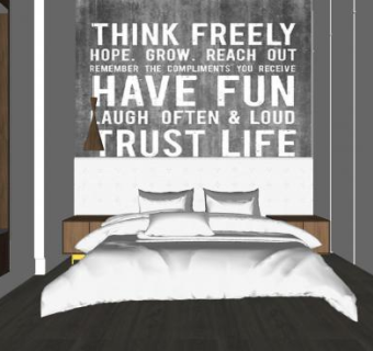 现代欧美风格卧室SU模型下载_sketchup草图大师SKP模型