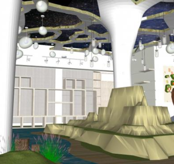 树状空间建筑su模型下载_sketchup草图大师SKP模型