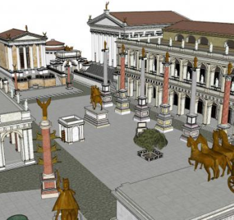 古罗马广场su模型下载_sketchup草图大师SKP模型