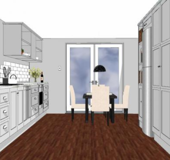 现代厨房橱柜餐厅sketchup模型下载_sketchup草图大师SKP模型