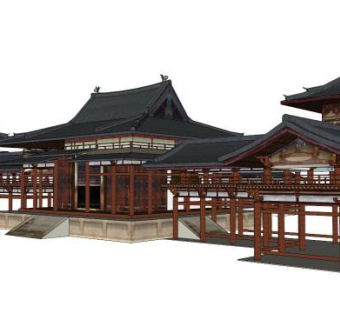 日式建筑su模型下载_sketchup草图大师SKP模型