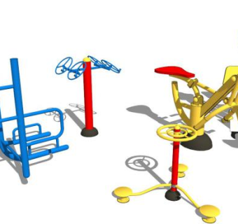 小区健身器材su模型下载_sketchup草图大师SKP模型