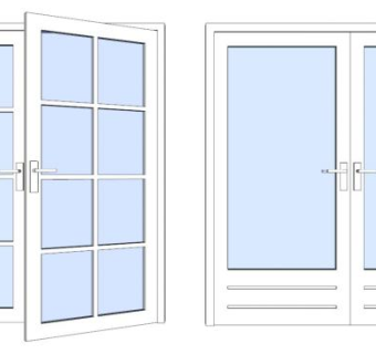 商场双开玻璃门su模型下载_sketchup草图大师SKP模型