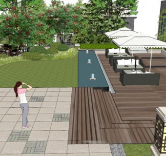 小桥流水su模型下载_sketchup草图大师SKP模型