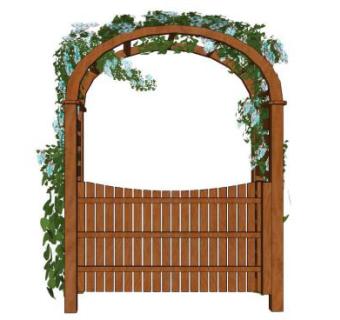 木栅栏门su模型下载_sketchup草图大师SKP模型