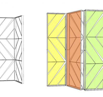 玻璃屏风su模型下载_sketchup草图大师SKP模型