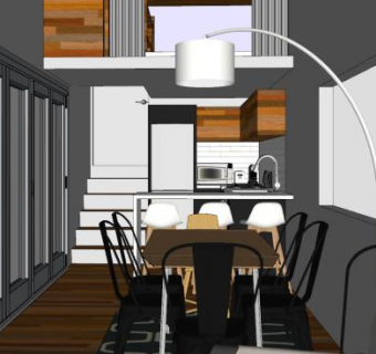 现代小型厨房餐厅sketchup模型下载_sketchup草图大师SKP模型