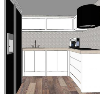 现代简约厨房设计SU模型下载_sketchup草图大师SKP模型