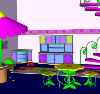 儿童活动室su模型下载_sketchup草图大师SKP模型